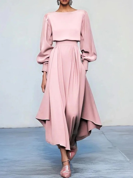 Yvette Dresses & Skirts - Pleated Lantern Sleeve Midi Dress